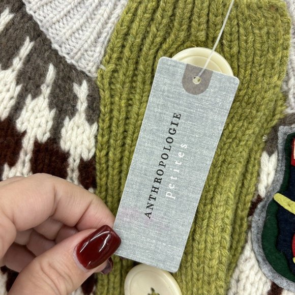 NWT $190 Anthropologie x The Reeds Fair Isle CAT Wool Cardigan Sizes XS & PXS - Picture 9 of 12